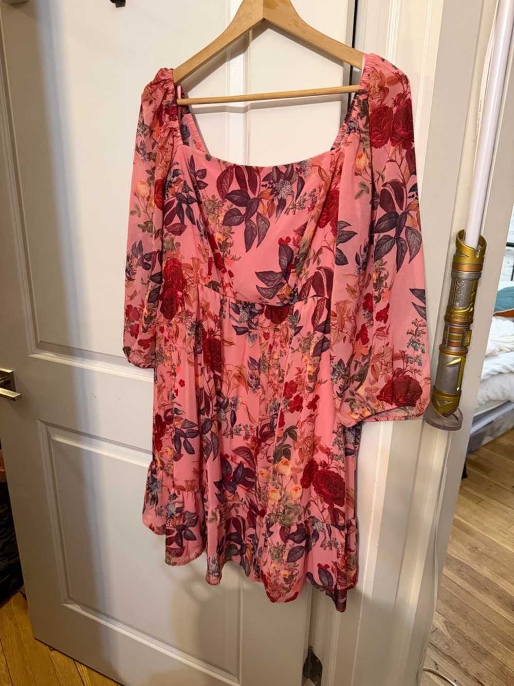 Torrid Floral Pink Babydoll Dress Size 2